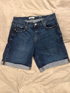 Kensie Light Blue Denim Shorts with Folded Hem